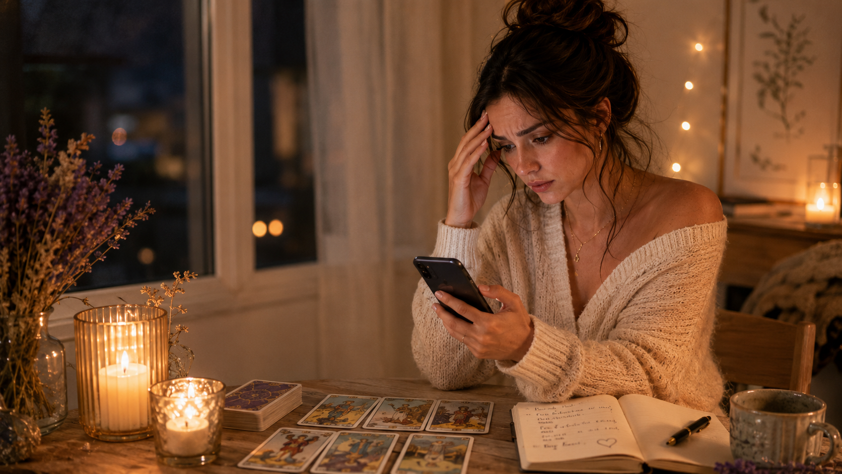 MysticX Love Tarot reflection on hot-and-cold behavior and texting anxiety. 1.00