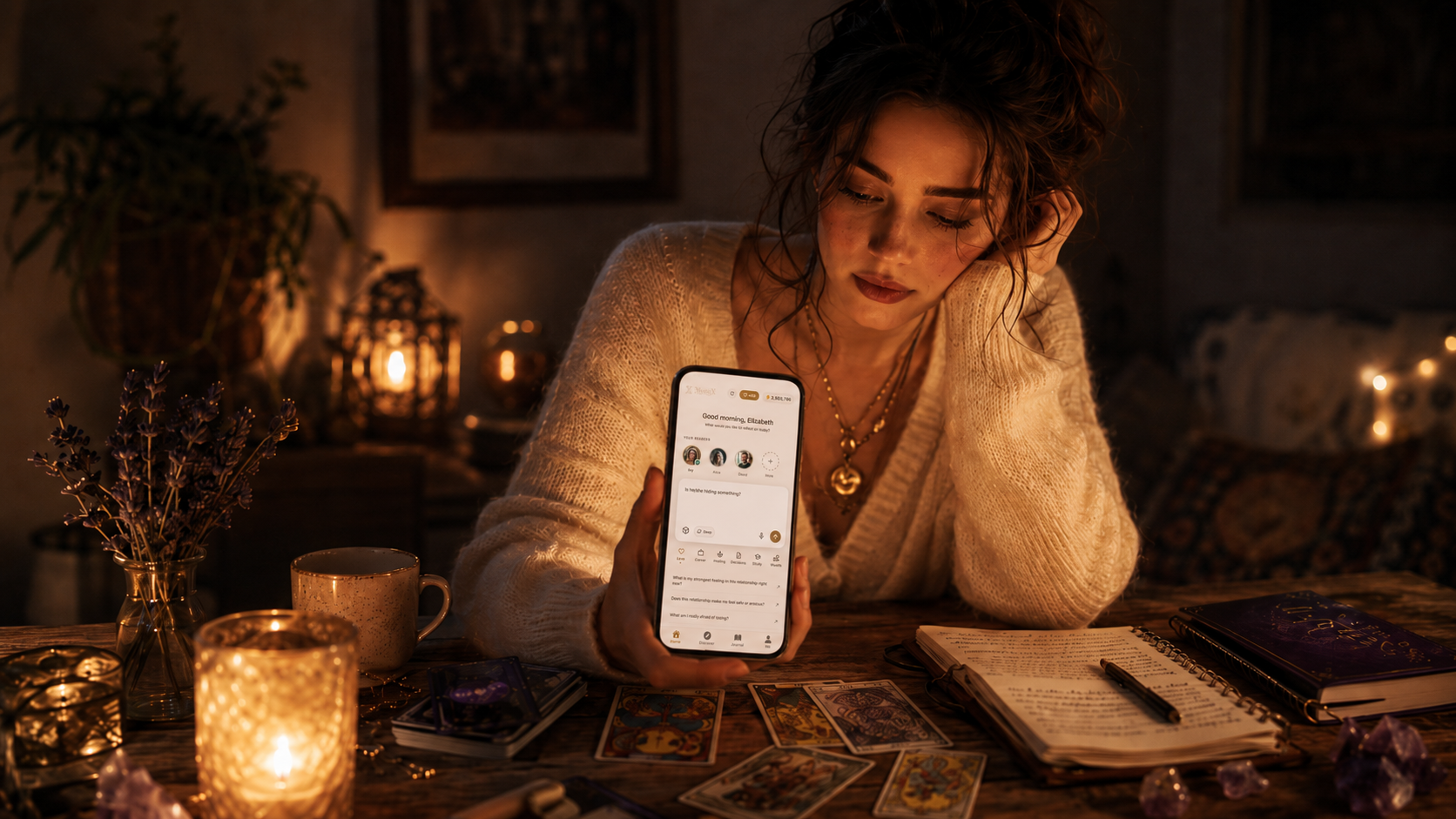 Friends with benefits tarot reading on MysticX for mixed signals and catching feelings. 1.00