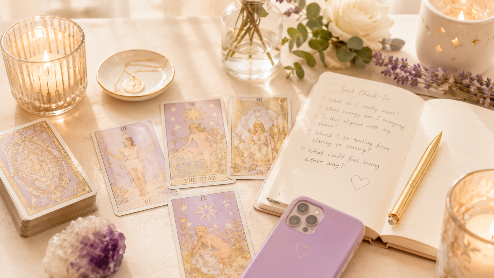 MysticX tarot spread for texting questions, timing, and love clarity. 1.00