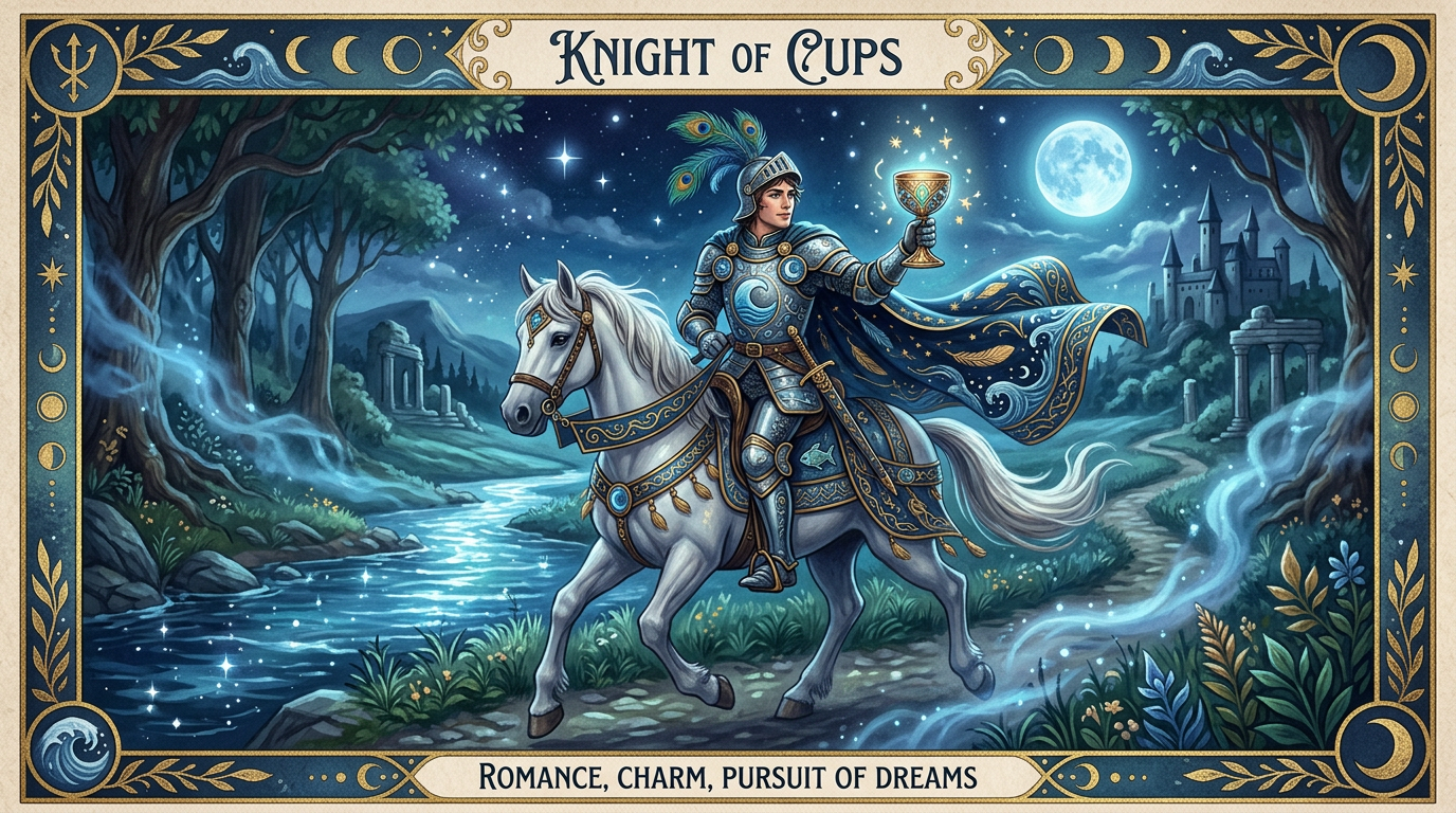 MysticX Tarot Series: Knight of Cups— Romance, Charm & Pursuit of Dreams