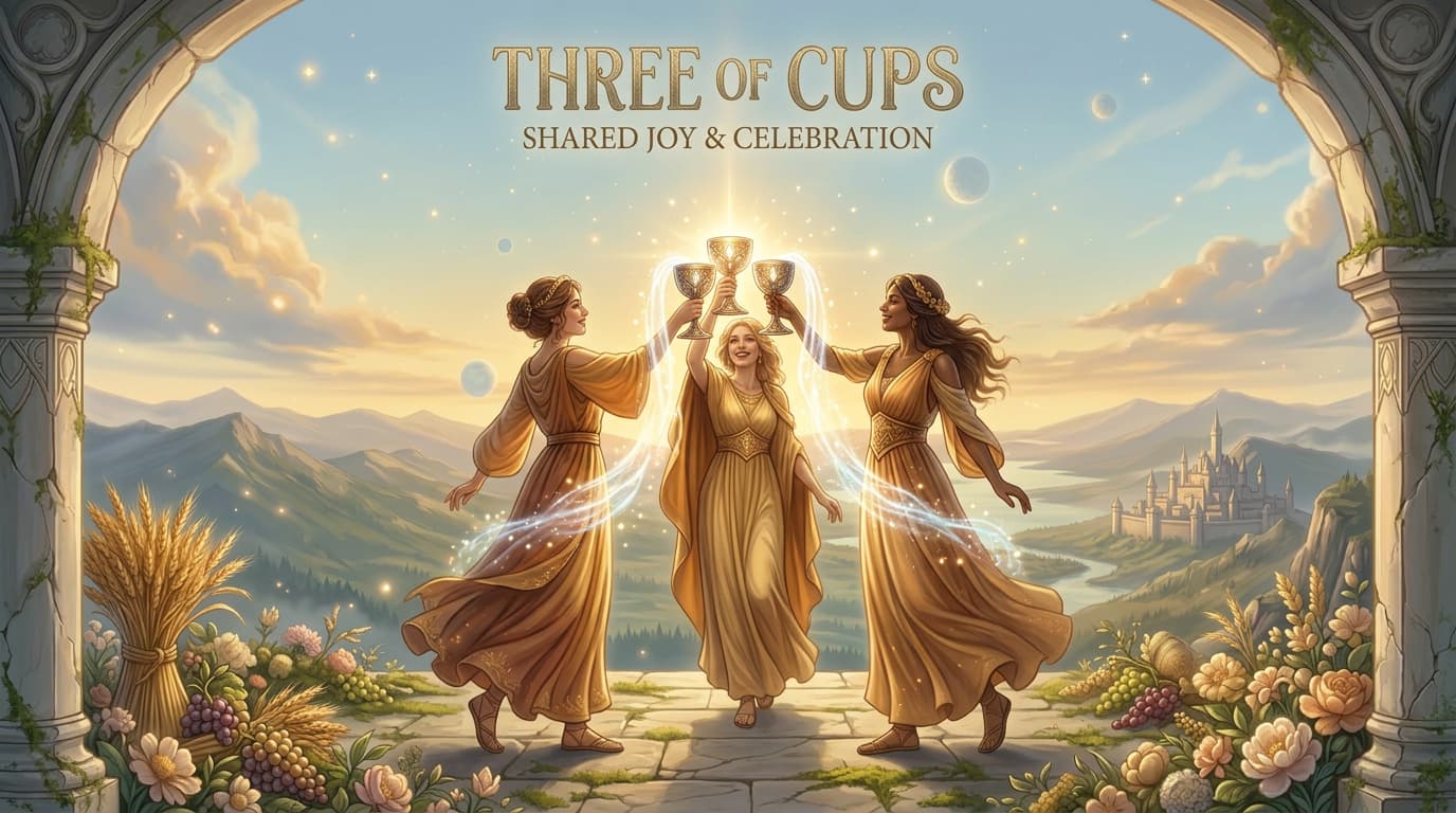 MysticX Tarot Series: Three of Cups - Celebration, Friendship & Joy